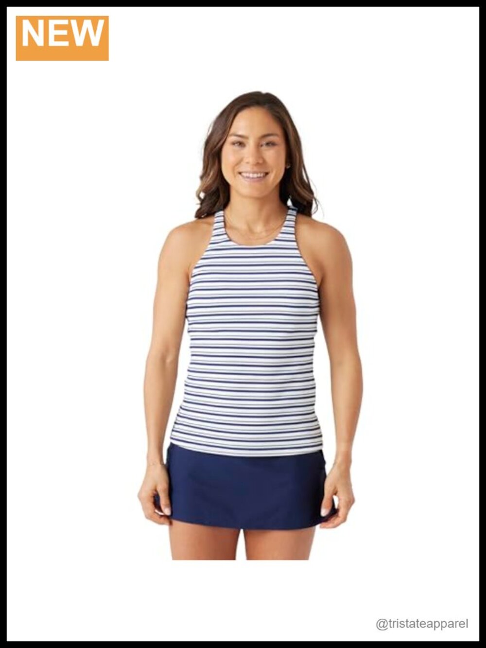 High Neck Tankini Swim Top Quick Dry UPF Rated Sleeveless